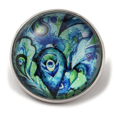 Round Glass Brooches FIND-Q096-01T-1