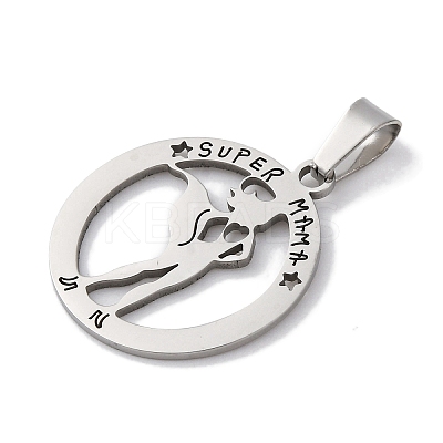 Mother's Day 201 Stainless Steel Pendants STAS-Q342-21P-1