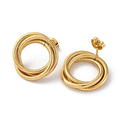 Multilayer Ring Shape Ion Plating(IP) 304 Stainless Steel Stud Earrings for Women EJEW-L287-016G-01-1