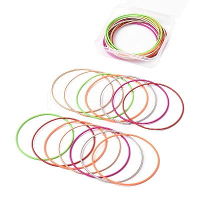28Pcs 7 Colors Iron Spring Chains Stretch Bracelets BJEW-FS0001-09-1