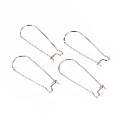 Tarnish Resistant 304 Stainless Steel Hoop Earrings Findings Kidney Ear Wires STAS-L216-22A-P-1