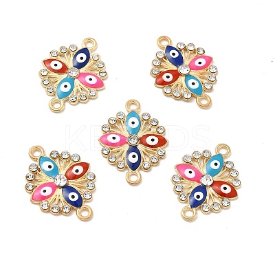 Colorful Evil Eye Alloy Enamel Connector Charms FIND-H039-62KCG-1