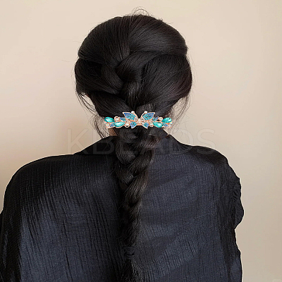 1Pc Alloy Rhinestone Hair Barrettes PHAR-LP0001-34D-1