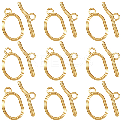 10Pcs Ion Plating(IP) 304 Stainless Steel Toggle Clasps STAS-SC0010-68B-1