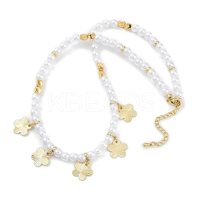 6mm Round ABS Imitation Pearl Beaded Necklaces NJEW-P317-12B-G-1