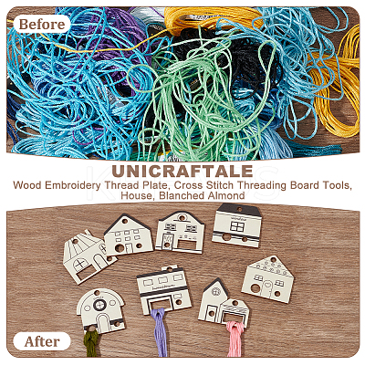 1 Set 32Pcs Wood Embroidery Thread Plate DIY-UN0006-68-1