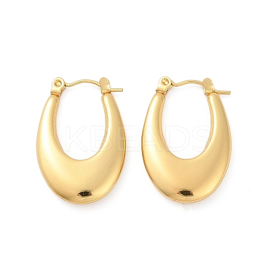 304 Stainless Steel Rhinestone Hoop Earrings for Women EJEW-U046-08A-G-1