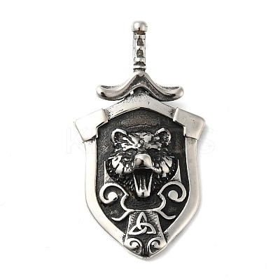 304 Stainless Steel Manual Polishing Big Pendants STAS-G274-14AS-1