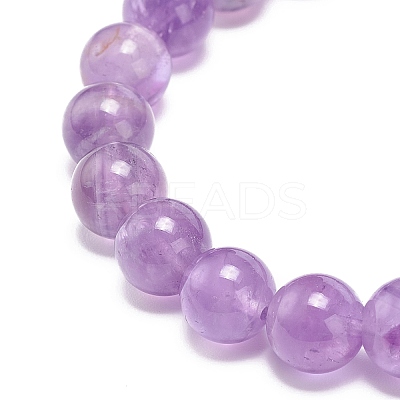 Natural Amethyst Beaded Stretch Bracelet BJEW-JB08879-05-1