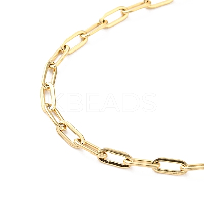 304 Stainless Steel Paperclip Chain Necklace for Women NJEW-A008-04G-1