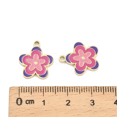 304 Stainless Steel Enamel Pendants STAS-D384-05B-G-1