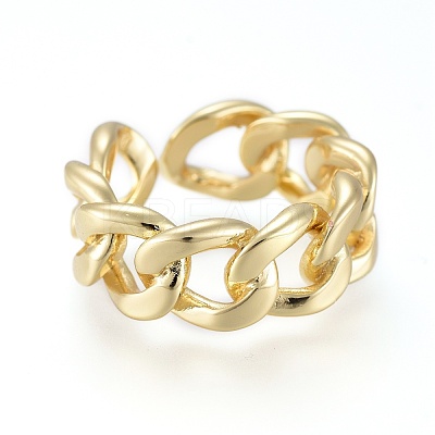 Brass Cuff Rings RJEW-K232-19G-1