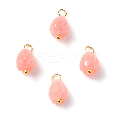 Synthetic Coral Charms PALLOY-JF00558-05-1