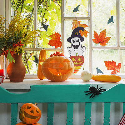 Halloween Theme Wood Pendant Decorations HJEW-WH0043-56-1