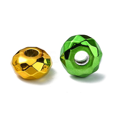 UV Plating Iridescent Transparent Acrylic European Beads OACR-E033-22-1