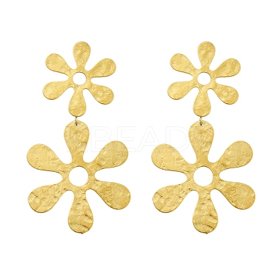 304 Stainless Steel Dangle Stud Earrings for Women EJEW-K268-12D-G-1