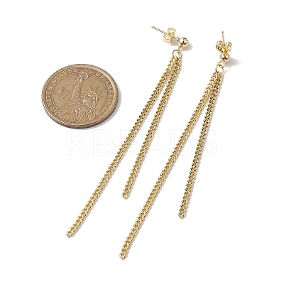 Brass Tassel Chain Drop Earrings  for Women EJEW-JE05744-01-1