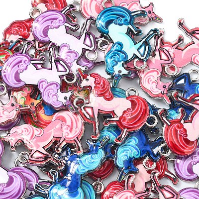 30Pcs Printed Alloy Connector Charms PALLOY-CJ0002-22-1