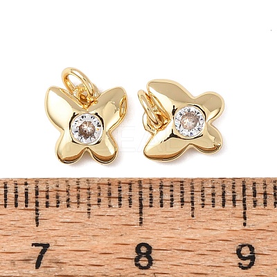Brass Micro Pave Cubic Zirconia Pendants KK-C143-36A-G-1
