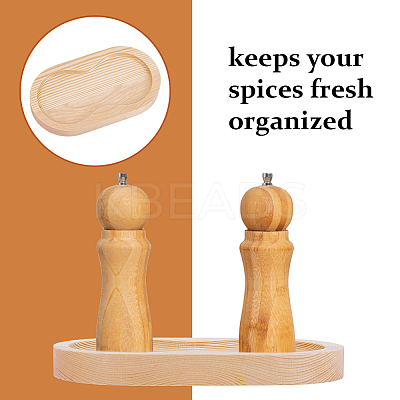 1Pc 2 Slots Wooden Salt and Pepper Mill Holder WOOD-HY0001-27B-1