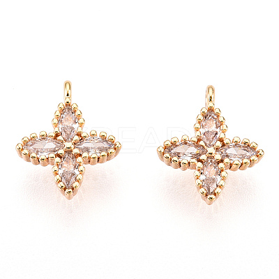 Brass Cubic Zirconia Pendants X-KK-S336-08G-1