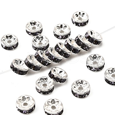 Brass Rhinestone Spacer Beads X-RB-A014-Z8mm-18S-1
