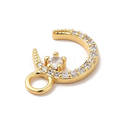 Rack Plating Brass Micro Pave Cubic Zirconia Charms KK-P230-21G-A-1
