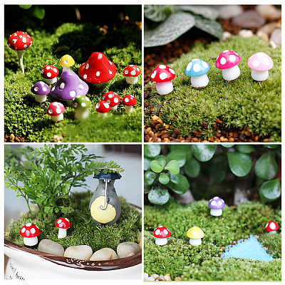 60Pcs Mushroom Resin Home Ornaments & Cabochons DJEW-OC0001-10-1