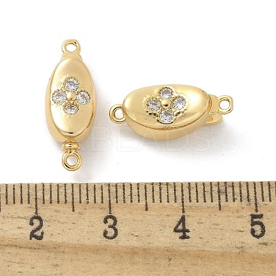 Brass Micro Pave Clear Cubic Zirconia Box Clasps KK-Z083-06G-1