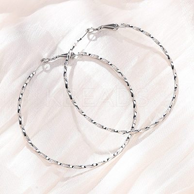 304 Stainless Steel Hoop Earrings EJEW-S250-01A-P-1