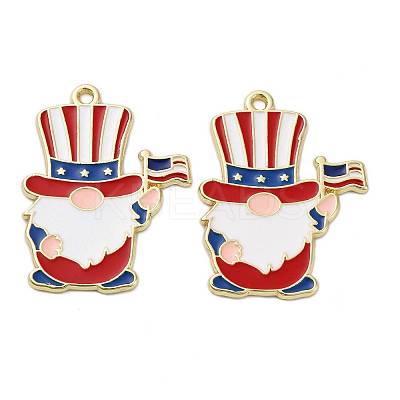 Independence Day Alloy Enamel Pendants ENAM-V002-02B-G-1