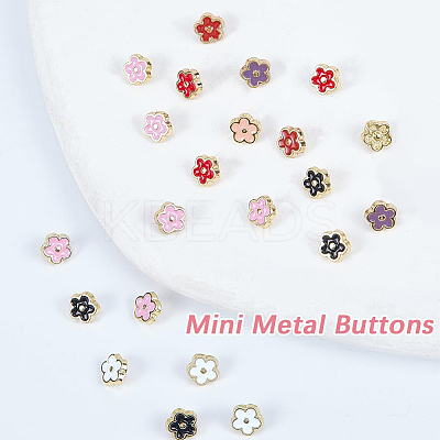 140Pcs 7 Colors Alloy Enamel Buttons FIND-GF0008-29-1