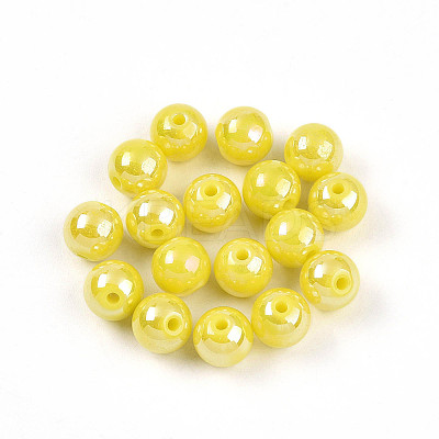 Electroplate Pearlized Glass Pearl Beads EGLA-T021-14B-09-1