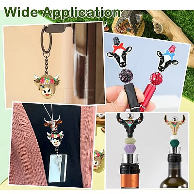 24Pcs 12 Styles Cattle Head Silicone Focal Beads SIL-CJ0002-14-1