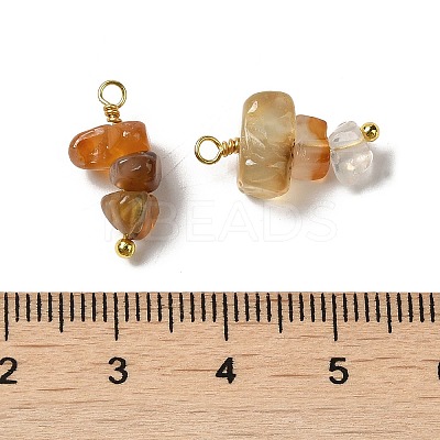Natural Red Agate Pendants KK-P242-31G-01-1