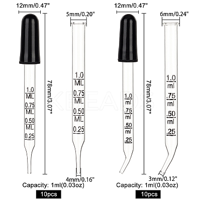 Straight & Bent Tip Glass Droppers TOOL-PH0001-22-1
