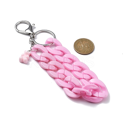 Acrylic Curb Chain Keychain KEYC-JKC00632-04-1