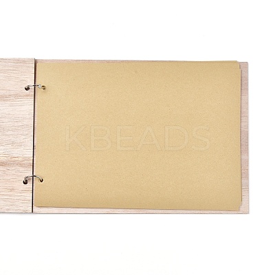 Wooden Wedding Guestbooks Notepad AJEW-M206-20-1