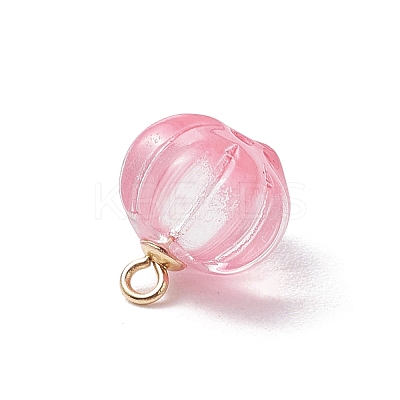 Transparent Spray Paint Glass Pendants PALLOY-JF03496-01-1
