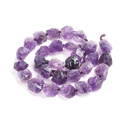 Raw Rough Natural Amethyst Beads Strands G-G838-01-1