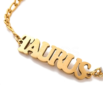 Constellation 202 Stainless Steel Figaro Chain Link Bracelets for Women Men AJEW-U006-01D-1