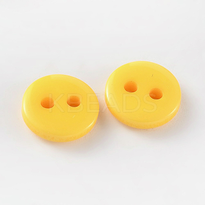 2-Hole Flat Round Resin Sewing Buttons for Costume Design BUTT-E119-36L-04-1