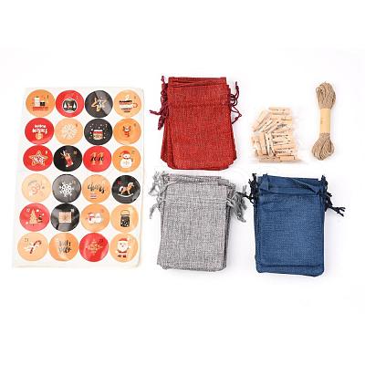 24 Days Burlap Hanging Advent Calendars DIY-B015-02-1