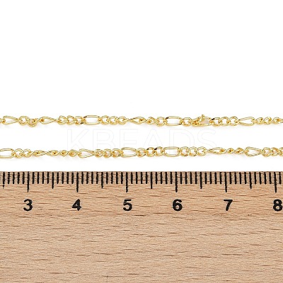 Brass Figaro Chains Necklace for Women X-NJEW-P265-28G-1