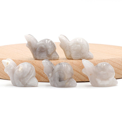 Natural Agate Carved Healing Snail Figurines PW-WG73310-08-1