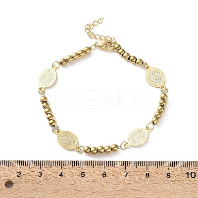 304 Stainless Steel Link & Charm Bracelets for Women BJEW-Z133-04G-1