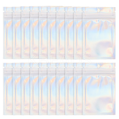 60Pcs Rectangle Zip Top Plastic Glitter Holographic Bags OPP-TA0001-23-1
