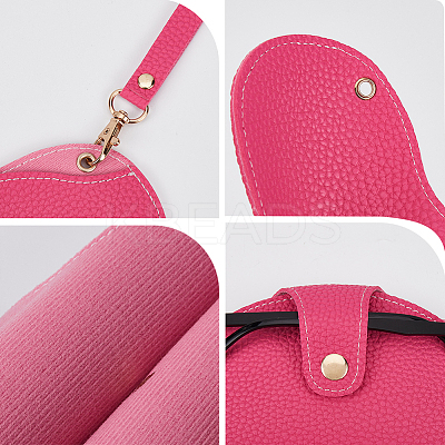1 Set Portable Travel Leather Eyeglass Storage Cases AJEW-CN0002-45F-1