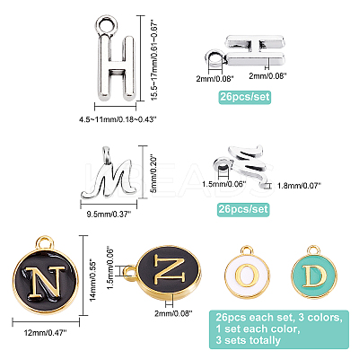 5 Sets 5 Style Alloy Enamel Pendants ENAM-PH0001-72-1
