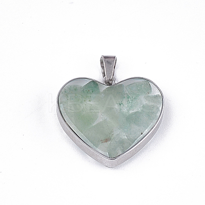 Natural Green Aventurine Pendants STAS-T043-01I-1